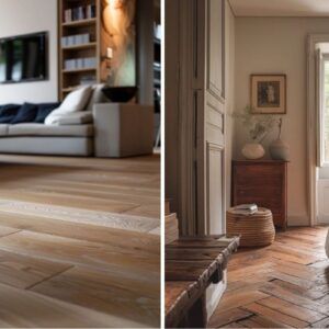 Parquet dans une chambre et dans un salon